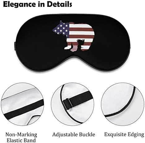 מסכת עיניים דגל אמריקאית עם רצועה מתכווננת לגברים ונשים לילה שינה מנמנם