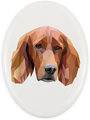 סתר, לוח קרמיקה מצבה עם תמונה של כלב, גיאומטרי