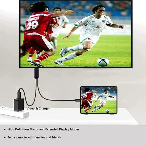 USB C כבל HDMI, טלפון TOTV מתאם 6ft 4K תצוגה וטעינה עבור MacBook Pro/iPad Pro/Chromebook/מחשב נייד/טלפונים