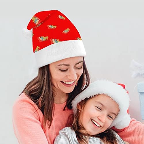 עיזים צללית מצחיק חג המולד כובע סנטה קלאוס כובעי קצר קטיפה עם לבן חפתים עבור חג המולד חג מסיבת אספקת קישוט