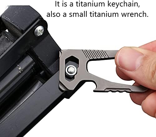 מחזיק מפתחות מפתח של Imentha Titanium Carabiner עם פותחן בקבוקים - מחזיק מפתחות EDC רב -פונקציונלי כבד לקמפינג,