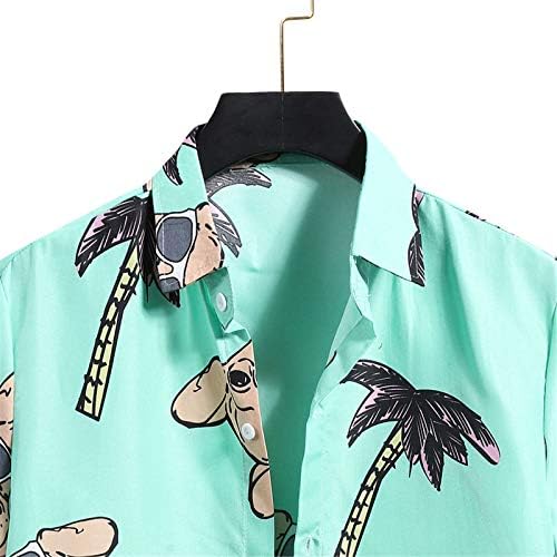 חולצות Hawaiian של XXBR Mens, קיץ הדפס צבעוני וינטג 'דש מזדמן חוף חופשה חיצונית חופשה קצרה