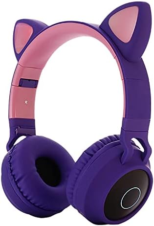 x9JW7S 2021 אוזניות LED Bluetooth Bluetooth אוזניות חתול מובנות במיקרופון תמיכה בכבל שמע וכרטיס TF