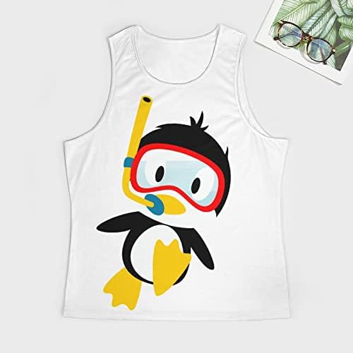 צלילה פינגווין 1 גברים של גופייה קיץ אימון חולצות כושר טי חולצות ללא שרוולים