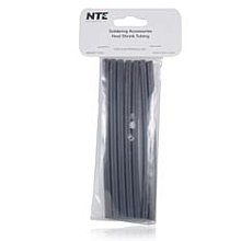 NTE Electronics 47-25106-BK צינורות מכווץ חום, קיר כפול עם דבק, יחס כיווץ 3: 1, קוטר 3/16 , אורך 6, שחור