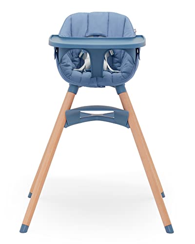 לאלו הכיסא להמרה כיסא מוגבה 3 ב -1 - כיסא מוגבה מעץ לתינוקות ופעוטות, כיסא מוגבה לתינוק עם מגש בטוח למדיח כלים, משענת רגליים