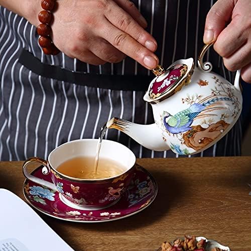 עצם סיר סין סין סיר צלחת כוס סיר לאומית קרמיקה קרמיקה אחר הצהריים כוס תה תה תה.