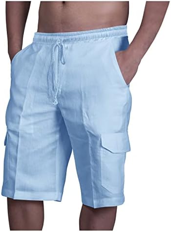 מכנסיים קצרים לגברים מכנסי כותנה מזדמנים של מכנסי כותנה מזדמנים של מכנסי כושר מרובי כיס מכנסיים חוף מכנסיים קצרים