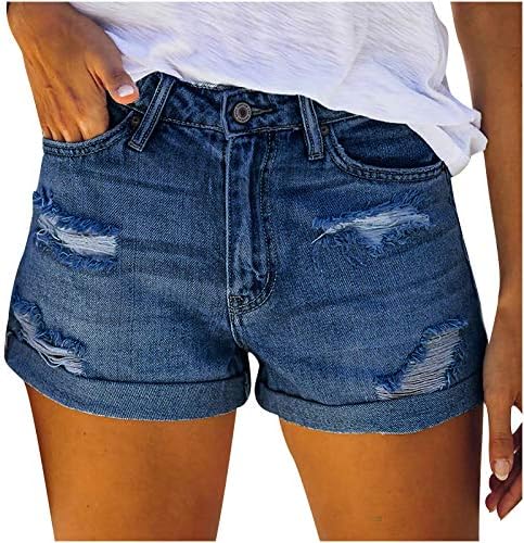 מכנסי ג'ינס קצרים נשים קיץ סקסית קיץ מזדמן מותניים גבוהות מכנסיים קצרים במצוקה חופשה במצוקה חוף מכנסיים קצרים נוחית מכנסיים