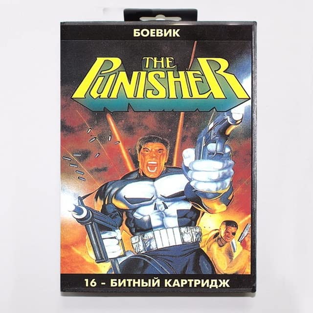 מחסנית המשחק של Punisher Cartridge 16 סיביות MD משחקים עם תיבת קמעונאות עבור Sega Mega Drive עבור Genesis-US Box