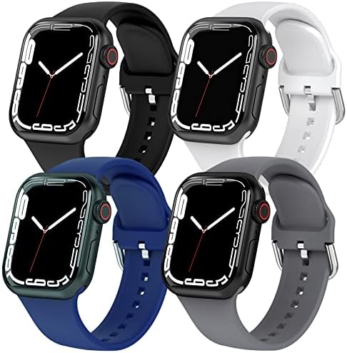 להקת ספורט תואמת ללהקות Apple Watch 41 ממ 40 ממ 38 ממ, Fogkay for Apple Watch Series 7 להקה עם אבזם קלאסי, 4 חבילות