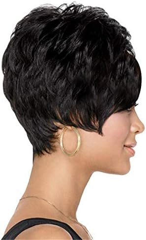 קצר שכבות גלי קצר שיער טבעי פאות לנשים שחורות קצר מתולתל שיער טבעי פאות עם פוני פאה