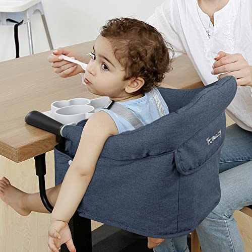 וו על הכיסא עם מגש, אחסון שטוח קיפול וקליפ תיקון הדוק על הכיסא הגבוה לתינוקות ופעוטות, מושב מאיץ כיסא גבוה