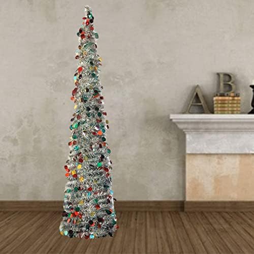 עיצוב נצנצים טינסל עץ חג המולד: טינסל עץ חג המולד מתקפל עץ חג המולד עץ חג המולד עצי חג המולד עצי חג המולד עציץ עצי