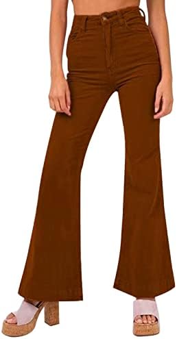 מיאשוי בתוספת גודל גבוהה מותן שמלת מכנסיים לנשים נשים של מוצק צבע קורדרוי התלקחות מכנסיים רחב רגל מכנסיים יוגה