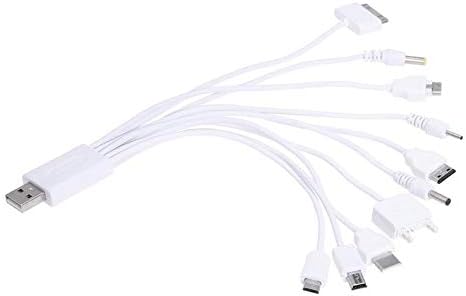 כבלים 10 ב 1 כבל העברת נתונים של USB רב -תכליתות USB אוניברסלי מטען כבלים מרובי סיכות חוט מתאם USB מתאם עבור PSP -