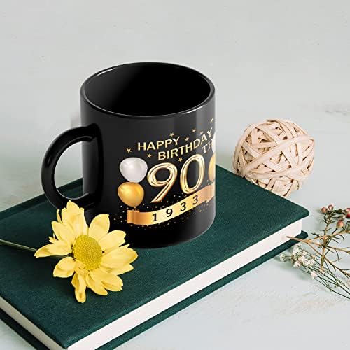 מתנות יום הולדת 90 לנשים גברים - 1933 מידע ישן-ספל יום הולדת 90-יום הולדת 90 בשבילה והוא-רעיון מתנה מצחיק ייחודי