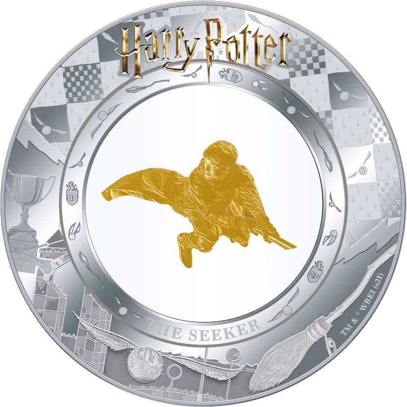 2022 DE מחבק את זהב Quidditch Powercoin מבקש הזהב הארי פוטר 2 עוז מטבע כסף 5 $ סמואה 2022 הוכחה
