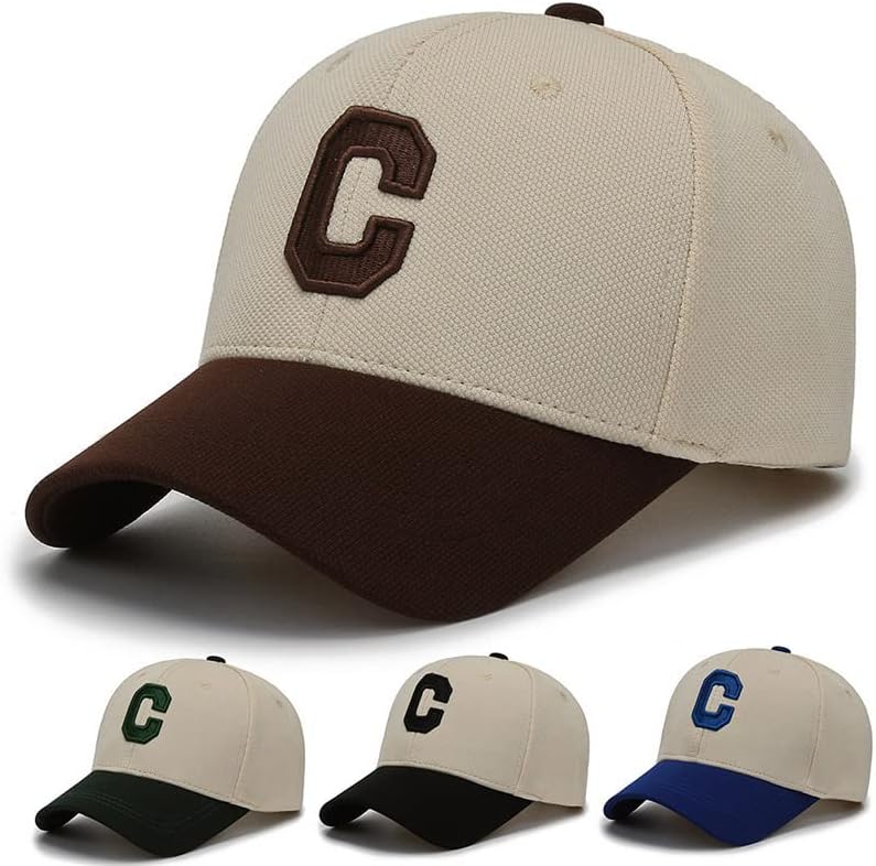 כובע בייסבול וינטג 'מכתב C כובע קליפ מתכוונן לכובע בייסבול בכושר אוניברסלי