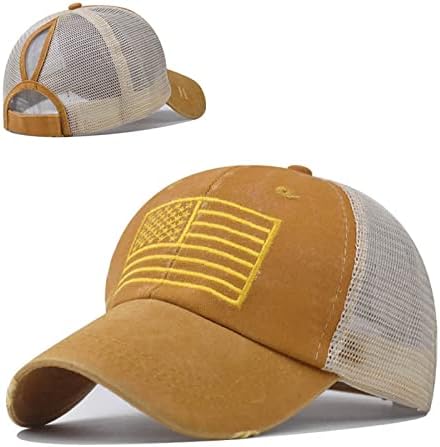 כובע משאיות קיץ לגברים נשים דגל אמריקאי דייג בייסבול כובע אימון מתכוונן פטריוטי סנאפבק כובע שמש