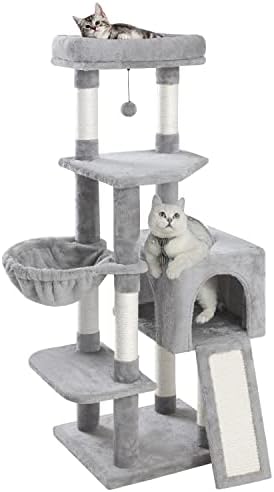 קילודור חתול עץ 51.2 אינץ חתול מגדל עבור מקורה חתולים גדול רב-רמת חתלתול דירה עם סיסל-מכוסה גירוד לוח