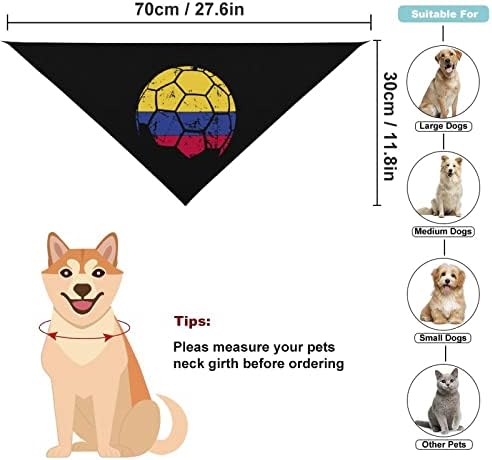 דגל קולומביאני כדורגל כלב בנדנה בנדנה רחיץ צעיף חיות מחמד מטפחת משולש חמוד לחתולי כלבים