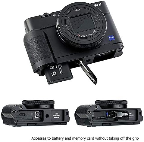 אחיזת יד מתכתית ייעודית L סוגר L עבור Sony RX100 VII RX100M7 מחזיק אנטי החלקה, אין חסימה ל- HDMI Multi Microphone