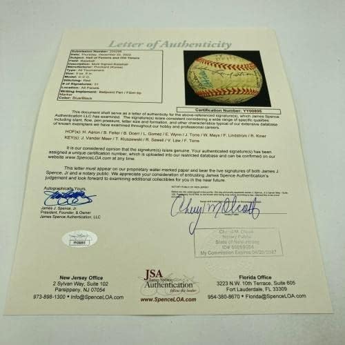 ווילי מייס האנק אהרון היכל התהילה משנות השבעים של המאה העשרים בייסבול חתום 31 SIGS JSA COA - כדורי בייסבול עם חתימה