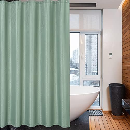 וילון מקלחת חדר אמבטיה, וילון מקלחת ארוך במיוחד עם וילון מקלחת מארג וופל בגובה 84 אינץ 'עם עיצוב עליון, 12 סגנון