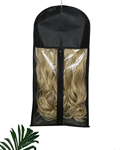 1 חבילה פאת אחסון תיק עם קולב שיער הארכת מחזיק נוכריות אחסון תיק פאות מקרה עבור חנות סגנון אדם סינטטי שיער