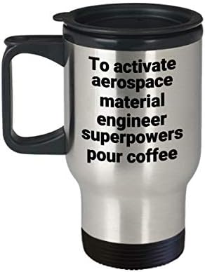 מהנדס חומר חלל ספל נסיעות - מתנת ספל קפה מפלדת אל חלד סרקסטית מצחיקה