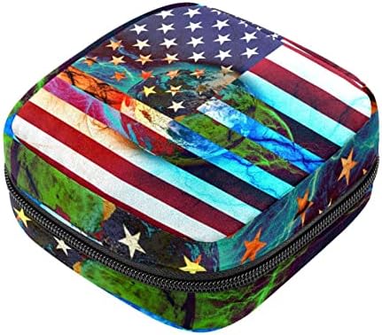 מפית סניטרית אחסון תיק, תקופת תיק, כרית סניטרית פאוץ, קטן איפור תיק, אמריקאי דגל חלל כוכב