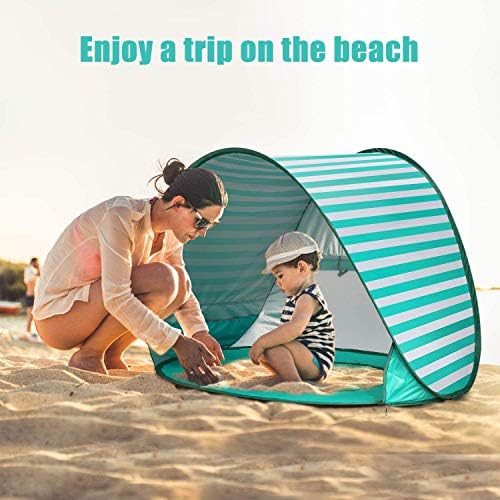 אוהל חוף לתינוקות עם בריכה, UPF 50+ חוף מקלט שמש מקלט חיצוני לגילאי 0-3 תינוקות וילדים, פארקים וצל חוף בריכה מיני