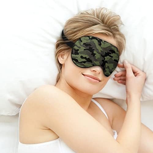 מסכת שינה ירוקה של צבא מסכת שינה קלת משקל מכסה עיניים מכסה עין עין עם רצועה מתכווננת לגברים נשים