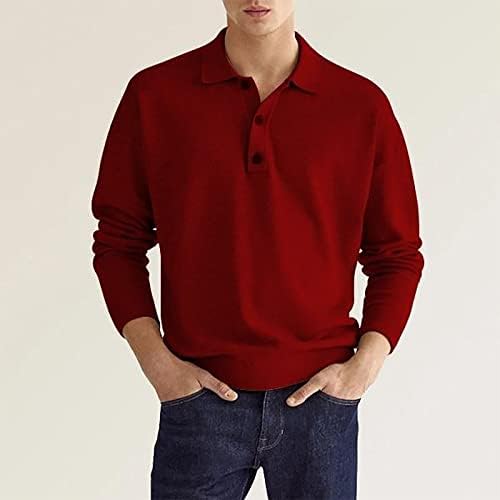 חולצות T לגברים מזדמנים פניות מוצקות סולבר אימון כפתורי שרוול ארוך חולצות קלאסיות עליונות בתוספת טוניקות בגודל