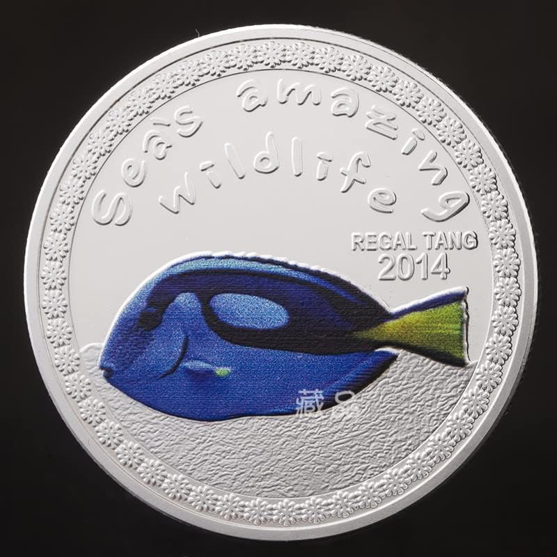 הרפובליקה של בורונדי ג'אז חיה אוקיינוס ​​דג כחול כסף מצופה מטבע מטבע מצופה מטבע מלאכה מטבע מדליון