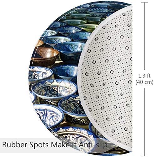 קרמיקה קערה כחולה של Heoeh, שפשפת שטיחי שטיחים בגודל 15.7 אינץ
