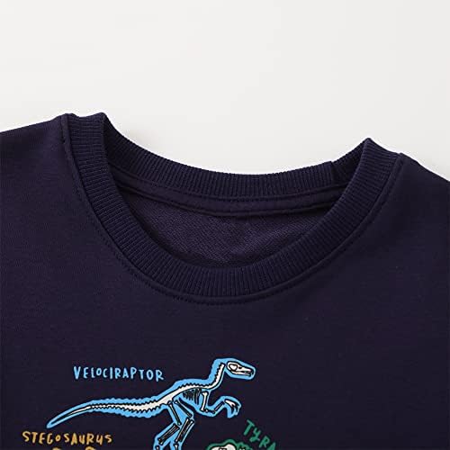 פעוטות בנים סווטשירטים ילדים כותנה שרוול ארוך צוואר צווארון סוודר חולצות הדפס מצוירות 2-7T