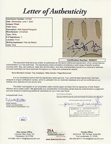 טריי אנסטסיו, מייק גורדון ופייג 'מקונל בנד חתמו על חתימה בגודל מלא מותאם אישית יחיד במינו 1/1 פנדר סטראטוקסטר גיטרה