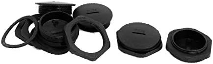 X-DREE PG36 ניילון ניילון בלוטת הכבלים הברגה מכסה כובע קצה שחור 5 יחידות