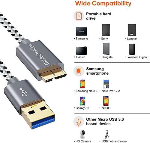 צרור - 2 פריטים: כונן קשיח USB 1ft + 50 יחידות כבלים