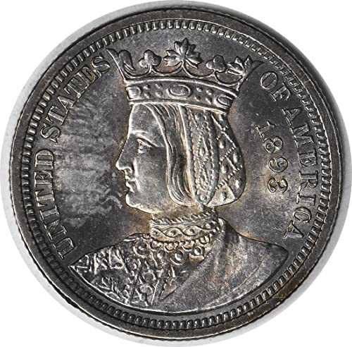 1893 P איזבלה רובע הכסף לזכר MS60 לא מוסמך