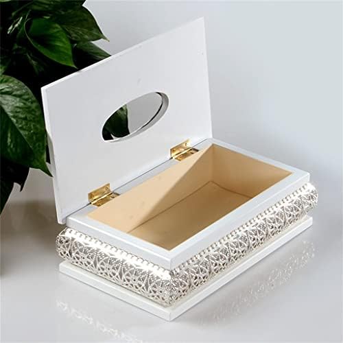 Genigw קופסת רקמות בסגנון אירופאי עץ לבן קופסת רקמות זהב קופסת בית קופסת מפיות מגירת יצירת