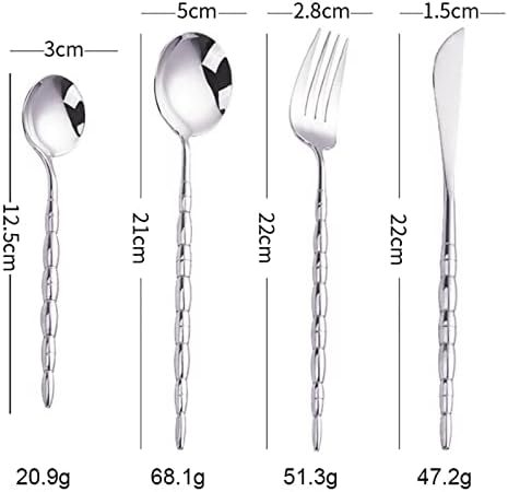 4 יחידות סכום סט כלי אוכל מוזהב מלאי נירוסטה מלאים מראה כלי גלגול סכין סכין סכין כף כלים למטבח