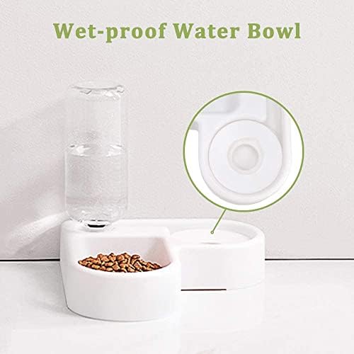 מתקן מים לחיות מחמד אלינה 2 ב 1 מתקן אוטומטי מים מזין לחיות מחמד עם בקבוק לכלב וחתול, קערת מים מזרקת שתייה לחיות