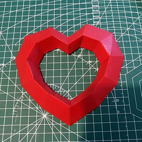 2 מסגרות צילום בצורת לב 3D קישוט קיר קישוט בעבודת יד דגם DIY גביע נייר פסל נייר יצירתי פסל אוריגמי גיאומטרי