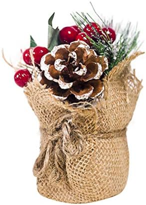 Sewacc מזויף לחג המולד Pinecone עציץ קישוט צמחים קישוט שולחן חג המולד יצירתי עיצוב חג המולד הבית