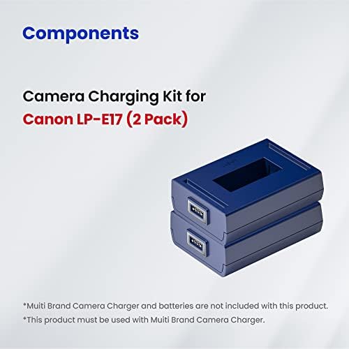 ברונין LP-E17 מצלמה ערכת טעינה לסוללה 2 חבילה למטען מצלמה רב מותג תואם ל- Canon EOS RP REBEL T8I T7I T6I T6S ​​SL2 SL3