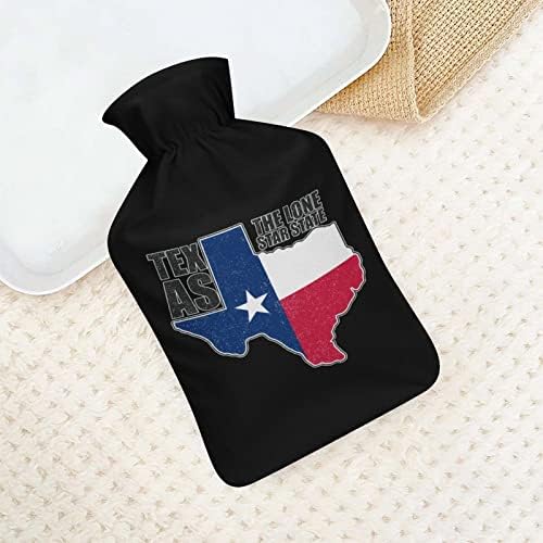 דגל טקסס ומפה של שקית מים חמים של המדינה עם כיסוי קצר בכיסוי גומי בקבוקי מים חמים