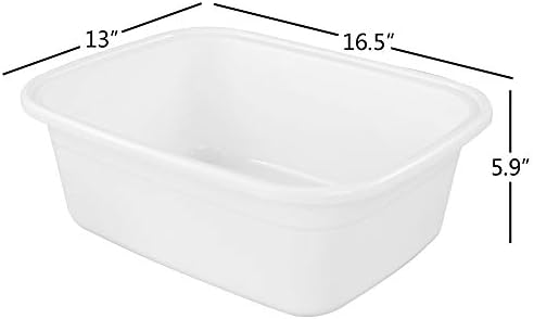 אנקיוס 16 ליטר פלסטיק כיור, לבן צלחת כביסה אמבטיה סט של 3